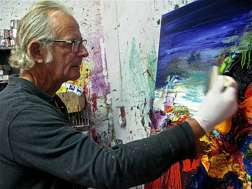 le peintre en pleine action - © Gérard Stricher